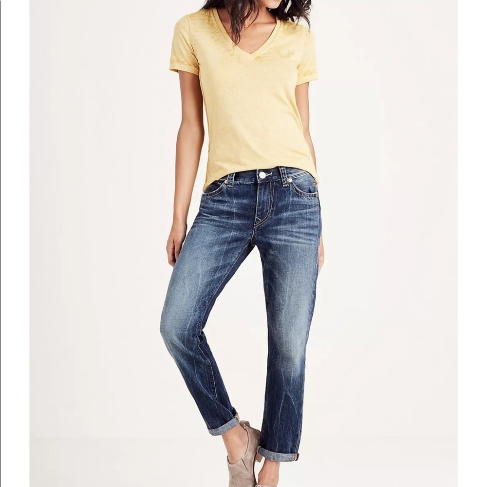 EUC True Religion Audrey Boyfriend Jeans Sz 25​​​​​​